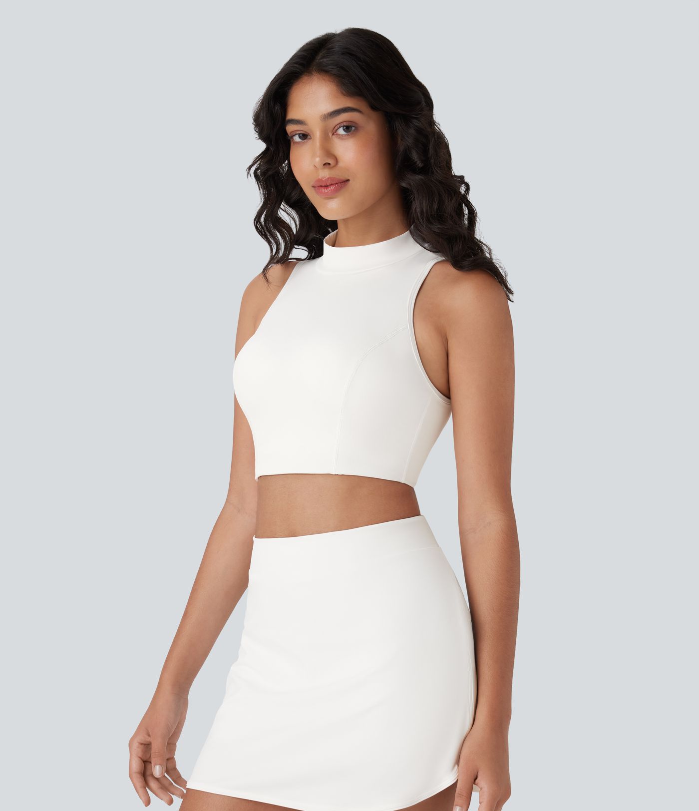 Softlyzero™ QuickDry Cut Out Backless Stand Collar Skinny Cropped Tennis Tank Vest Top