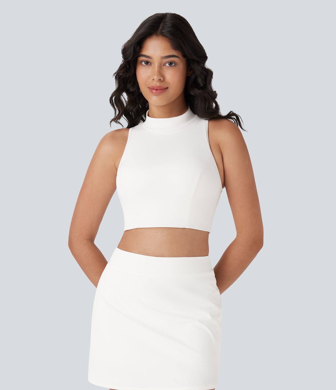 Softlyzero™ QuickDry Cut Out Backless Stand Collar Skinny Cropped Tennis Tank Vest Top