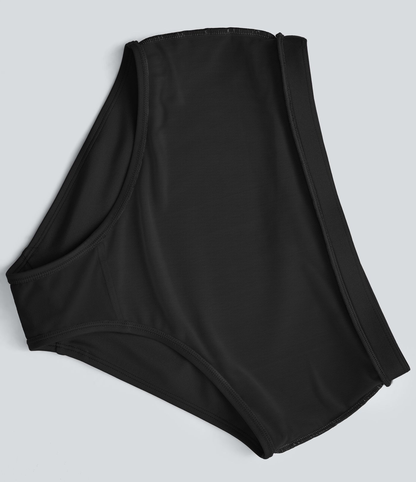 High Waisted Tummy Control Sheen Bikini Bottom Swimsuit