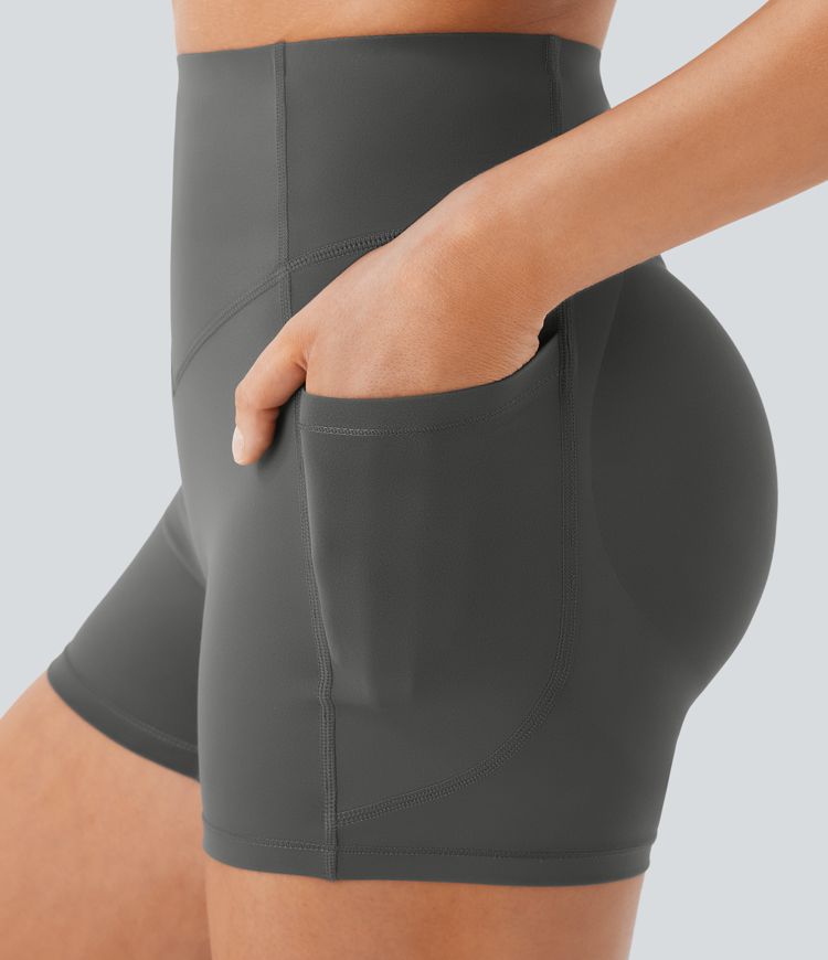 Pantalón corto SoCinched UltraSculpt ciclista tiro alto realce glúteo bolsillo lateral entrenamiento 7.5cm