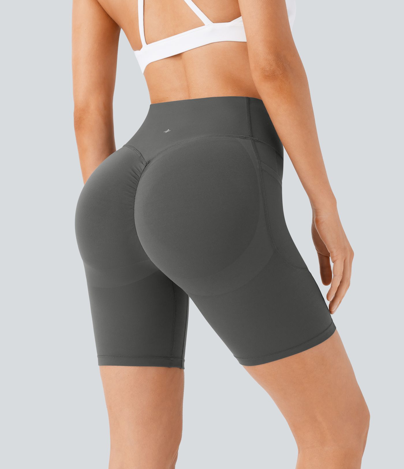 Halara UltraSculpt™ High Waisted Scrunch Butt Lifting Tummy Control Side Pocket Shaping Workout Biker Shorts 7''