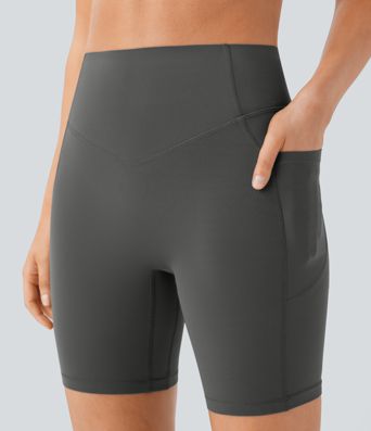 Halara UltraSculpt™ High Waisted Scrunch Butt Lifting Tummy Control Side Pocket Shaping Workout Biker Shorts 7''