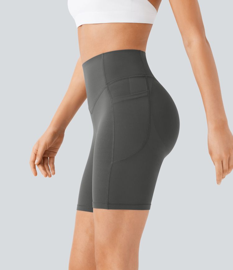 Halara UltraSculpt™ High Waisted Scrunch Butt Lifting Tummy Control Side Pocket Shaping Workout Biker Shorts 7''