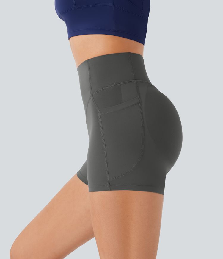 Pantalón corto SoCinched UltraSculpt ciclista tiro alto realce glúteo bolsillo lateral entrenamiento 7.5cm