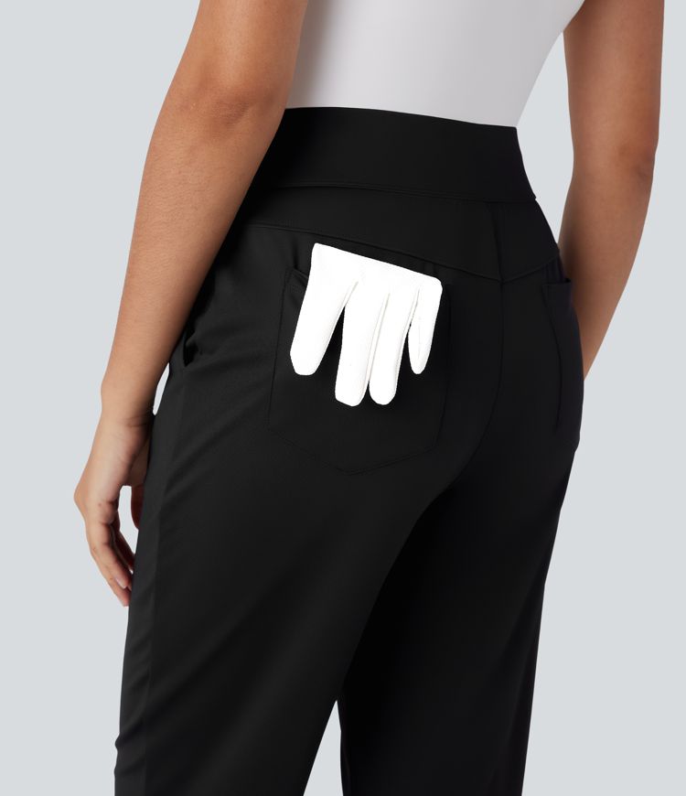 Mid High Waisted Pockets Quick Dry Golf Pants-Golf Tee-UPF40+