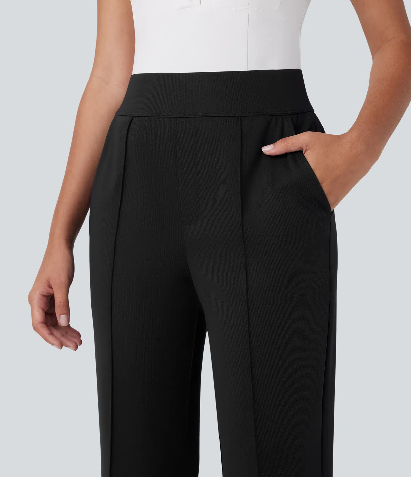 Mid High Waisted Pockets Quick Dry Golf Pants-Golf Tee-UPF40+