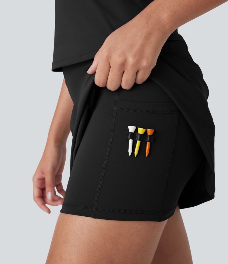 Softlyzero™ QuickDry - 2-in-1 Golf-Set mit Seitentaschen, Bauchkontrolle, abgerundetem Saum, Schlitz und Golf-Tee-Taschen