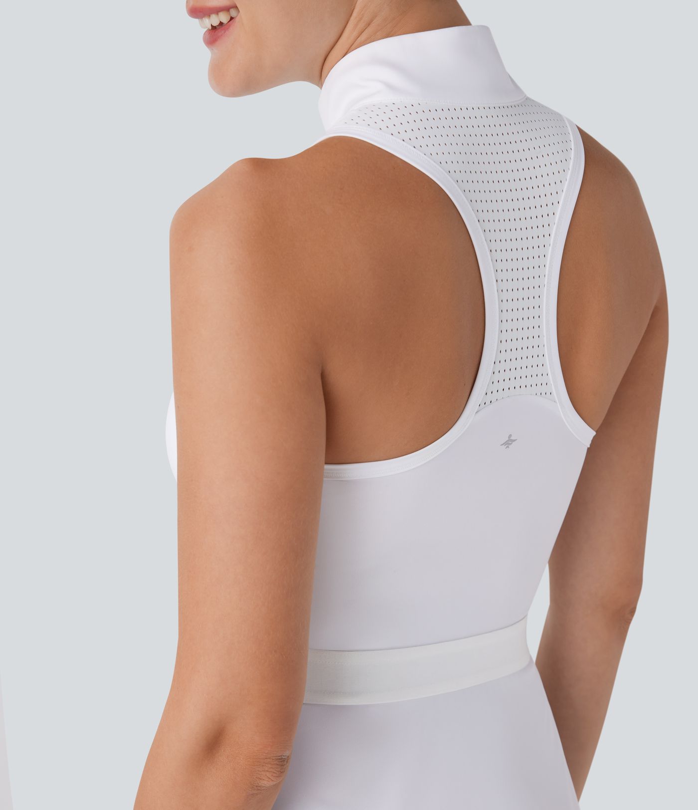 Minigolf-Aktivkleid mit Stehkragen, halbem Reißverschluss, Racerback und Cut-Outs，Cool Touch - schnelltrocknend