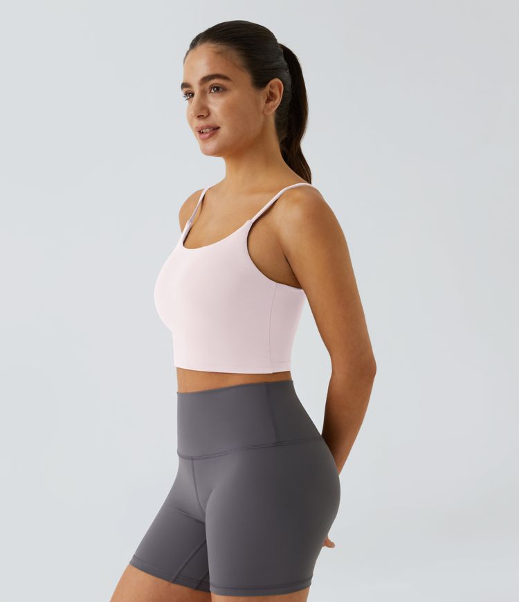 Basic Padded Workout Cropped Low Support Tank Top A-C Cups