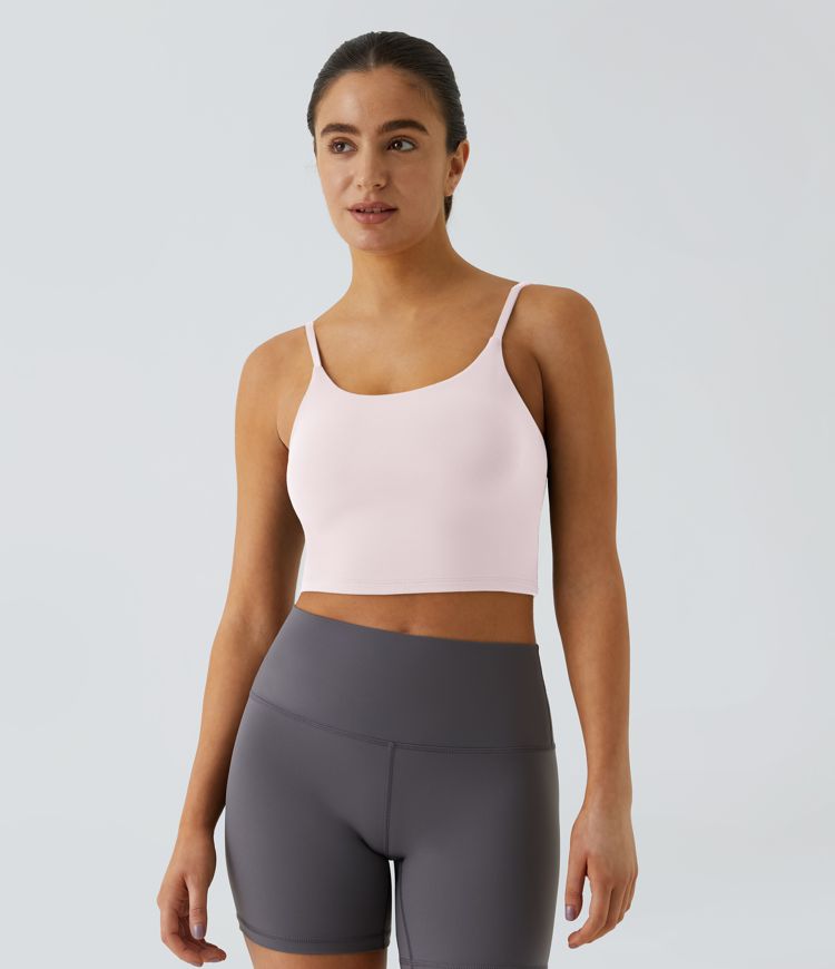 Basic Padded Workout Cropped Low Support Tank Top A-C Cups