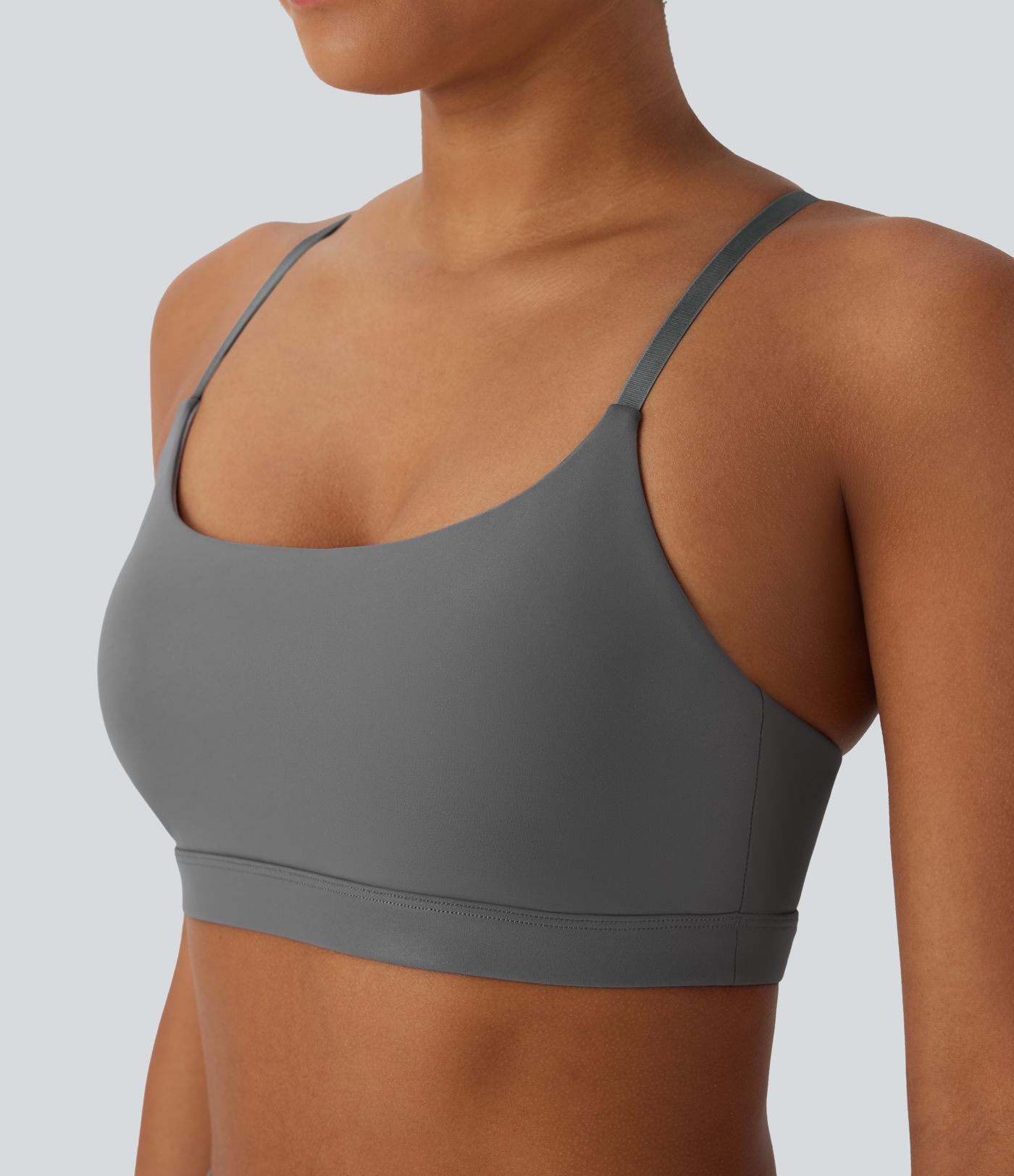 Faux Leather Low Support Quick Dry Yoga Sports Bra