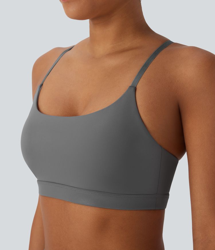 Faux Leather Low Support Quick Dry Yoga Sports Bra