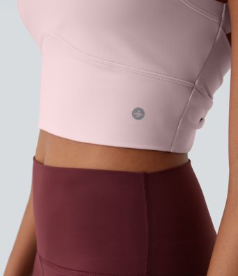 SoftlyZero™ Plush Cut Out Cropped Yoga Tank Top A-C Cups