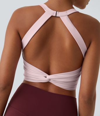SoftlyZero™ Plush Cut Out Cropped Yoga Tank Top A-C Cups
