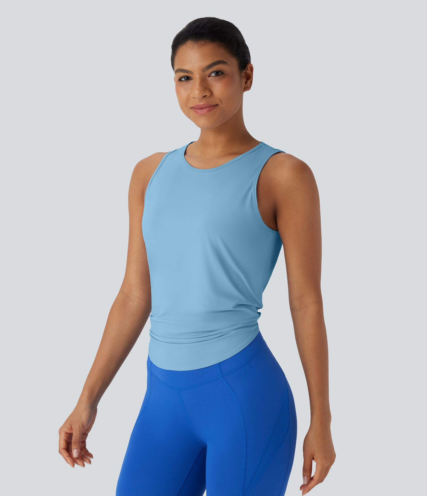 Split Tie Back Cool Touch Running Tank Top-UPF50+