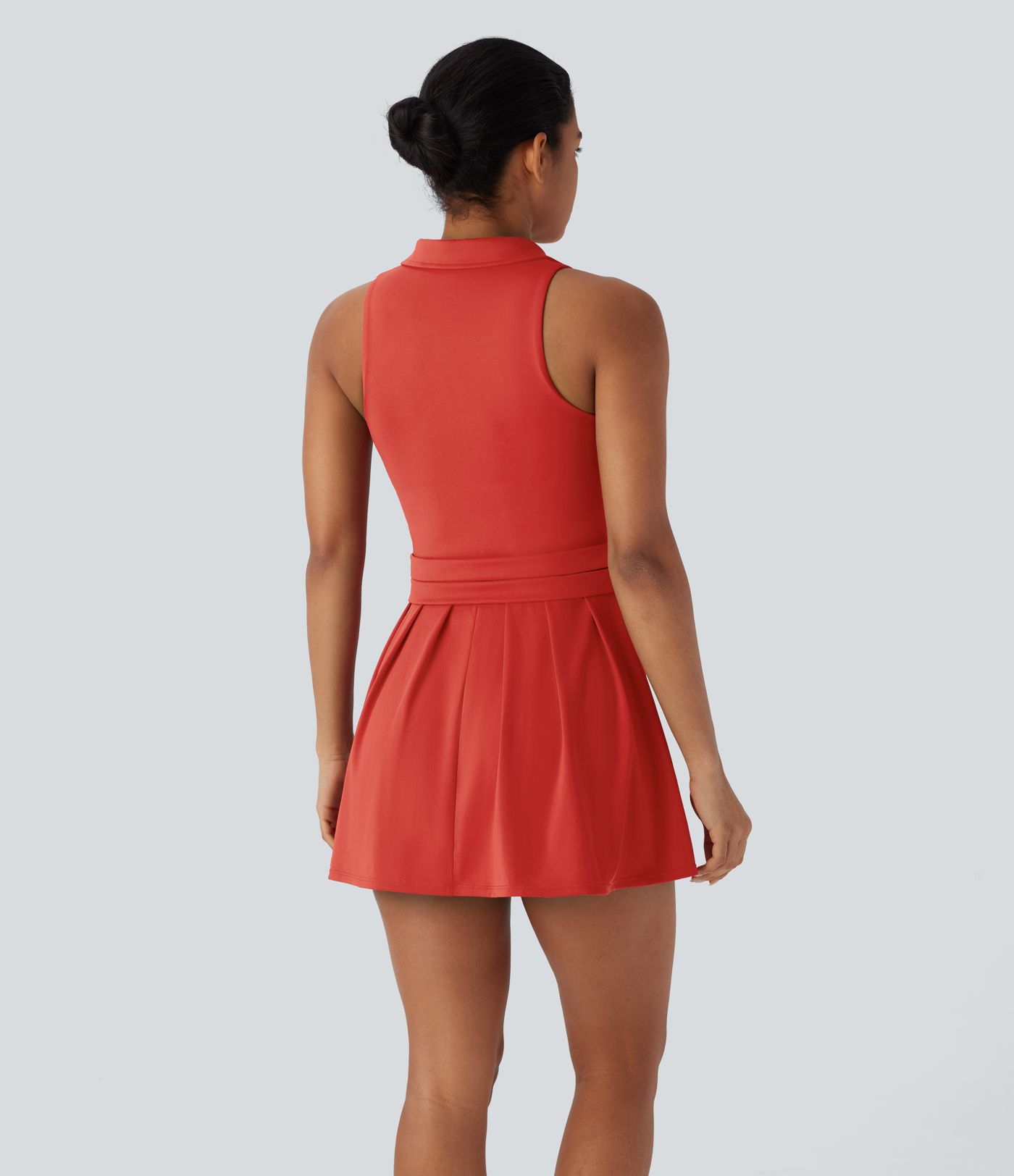 SoftlyZero™ QuickDry Polo Neck Sleeveless Pleated Hem Mini Tennis Active Dress