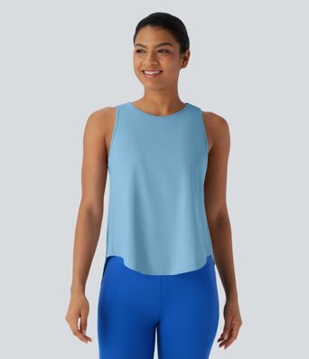 Split Tie Back Cool Touch Running Tank Top-UPF50+