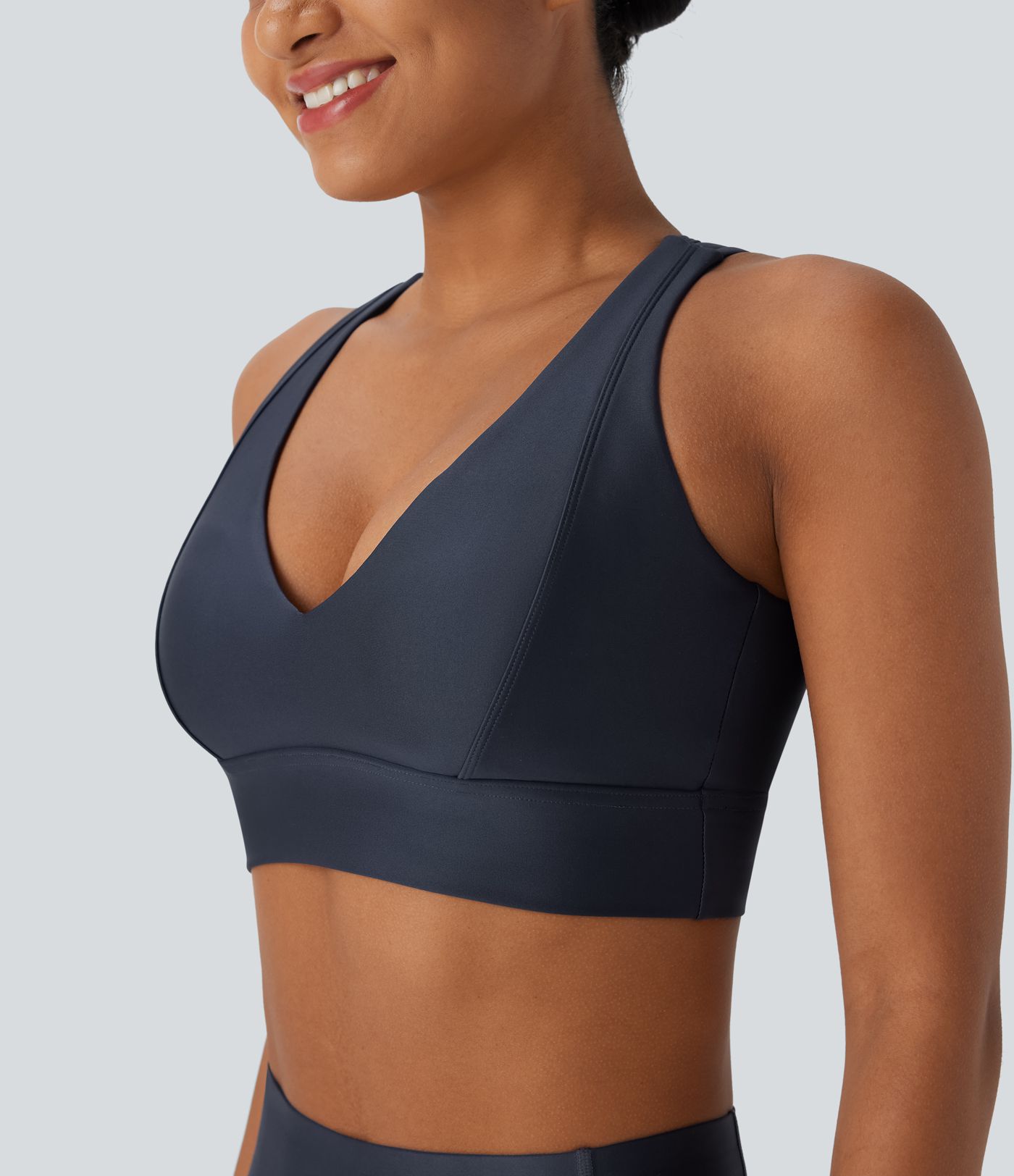 Brassière de sport yoga soutien souple brillant bonnets A-C