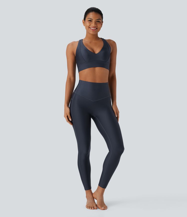 Brassière de sport yoga soutien souple brillant bonnets A-C