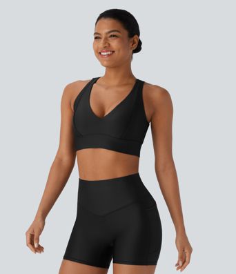 Light Support Sheen Yoga Sports Bra A-C Cups