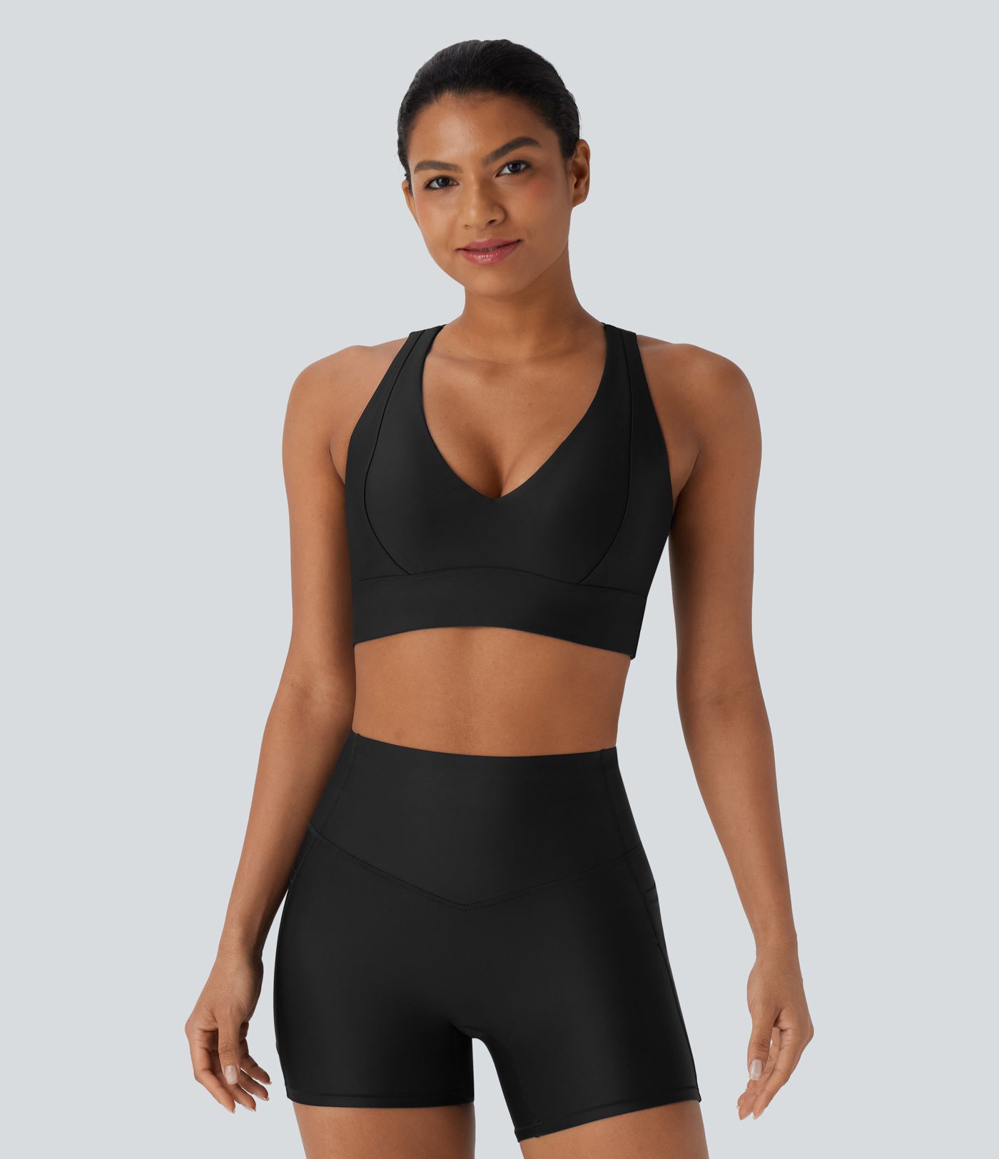Light Support Sheen Yoga Sports Bra A-C Cups