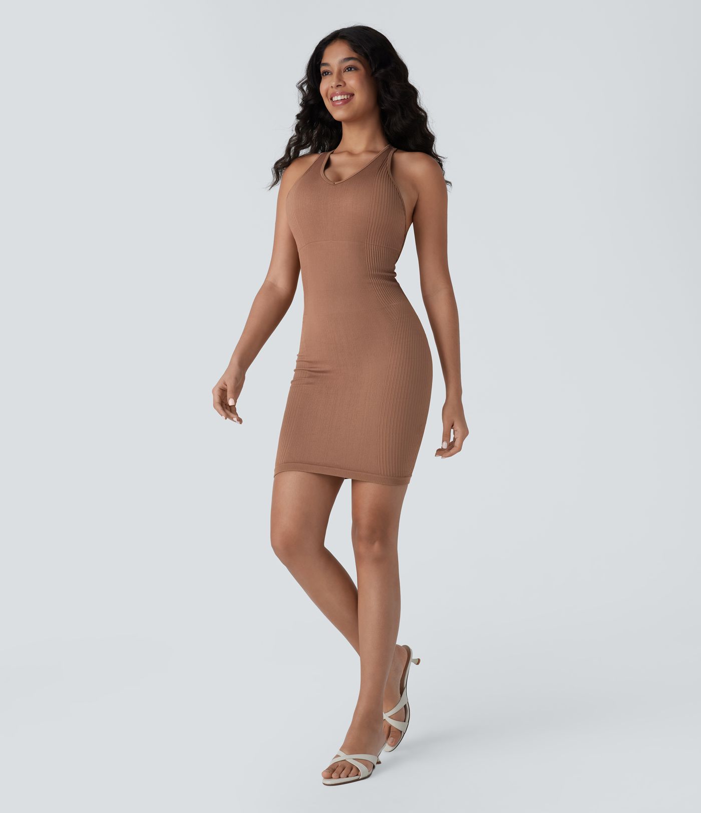 OneForm Seamless Flow U Neck Bodycon Mini Casual Dress