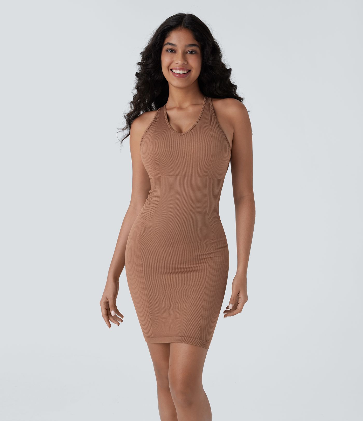 OneForm Seamless Flow U Neck Bodycon Mini Casual Dress