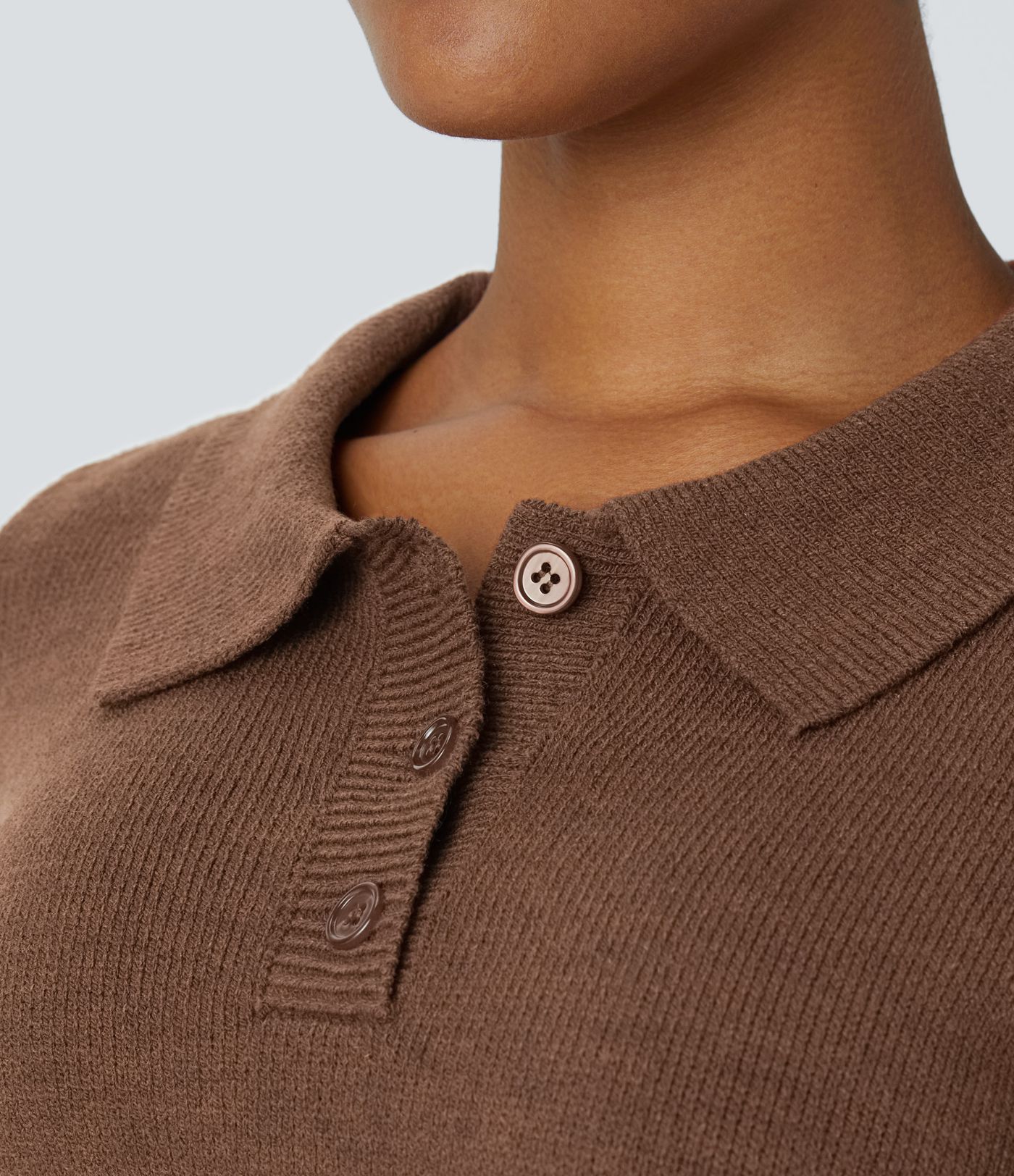 Halara front button long sleeve casual sweater