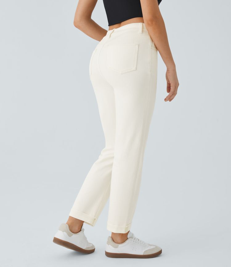 Jeans Halara Flex™ Denim elástico pierna recta múltiple bolsillo tiro alto