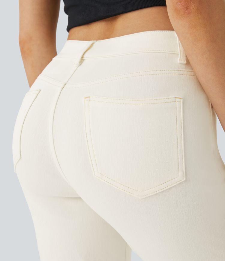 Jeans Halara Flex™ Denim elástico pierna recta múltiple bolsillo tiro alto