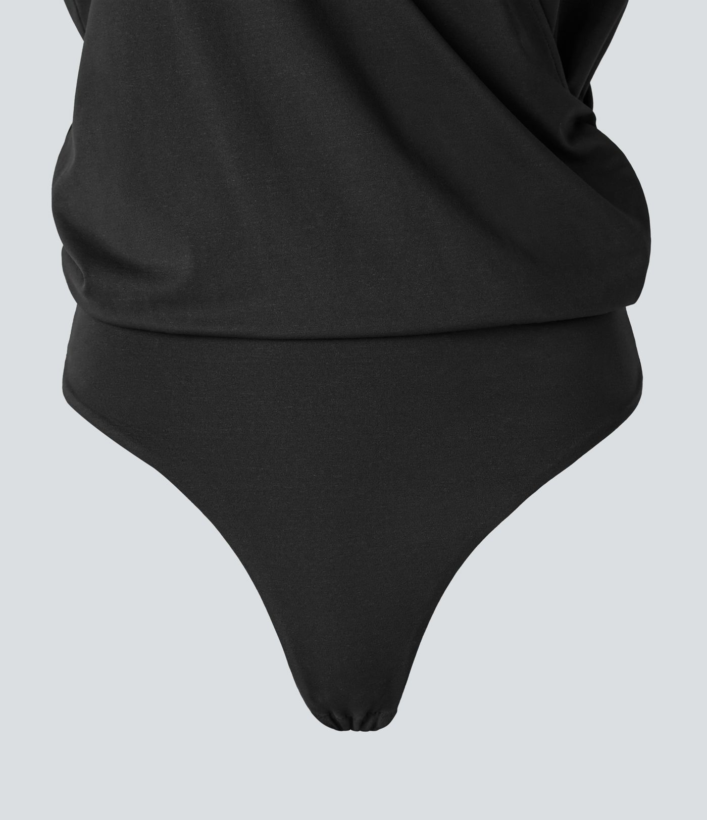 V Neck Cap Sleeve Crossover Ruched Work Bodysuit