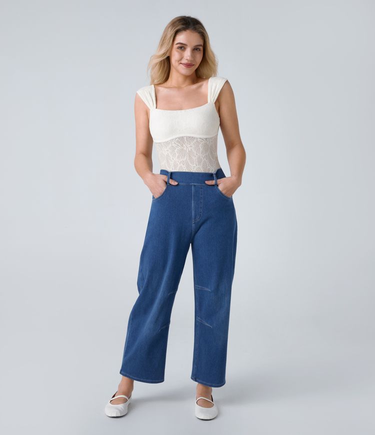 Body Casual Skinny Dentelle Sans Manches Col Carré Dos Nu