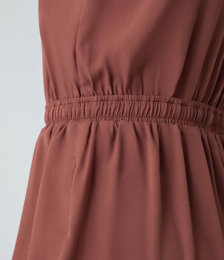 Collared Sleeveless Multiple Pockets Drawstring Casual Jumpsuit