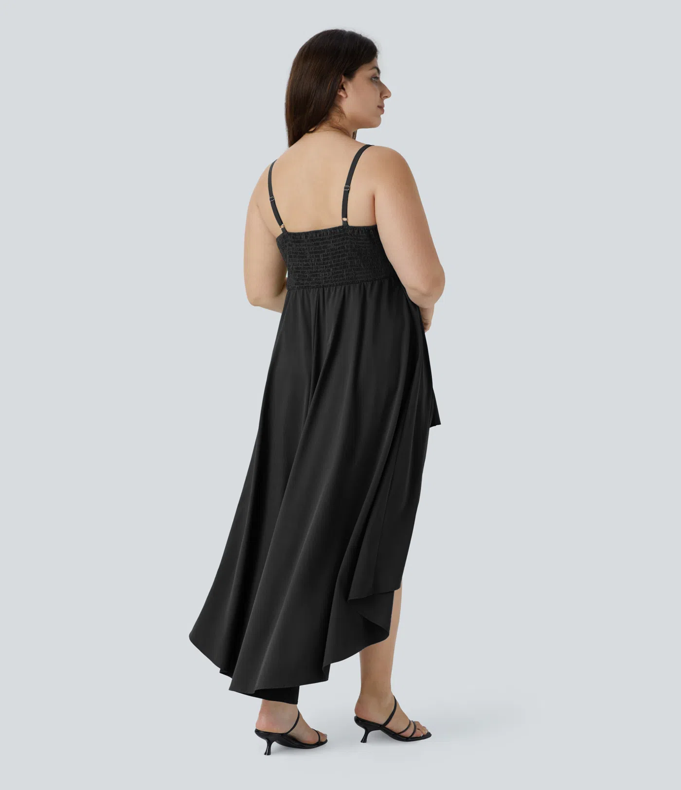 Breezeful™ Shirred High Low Flowy Quick Dry Maxi Slip Plus Size Dress
