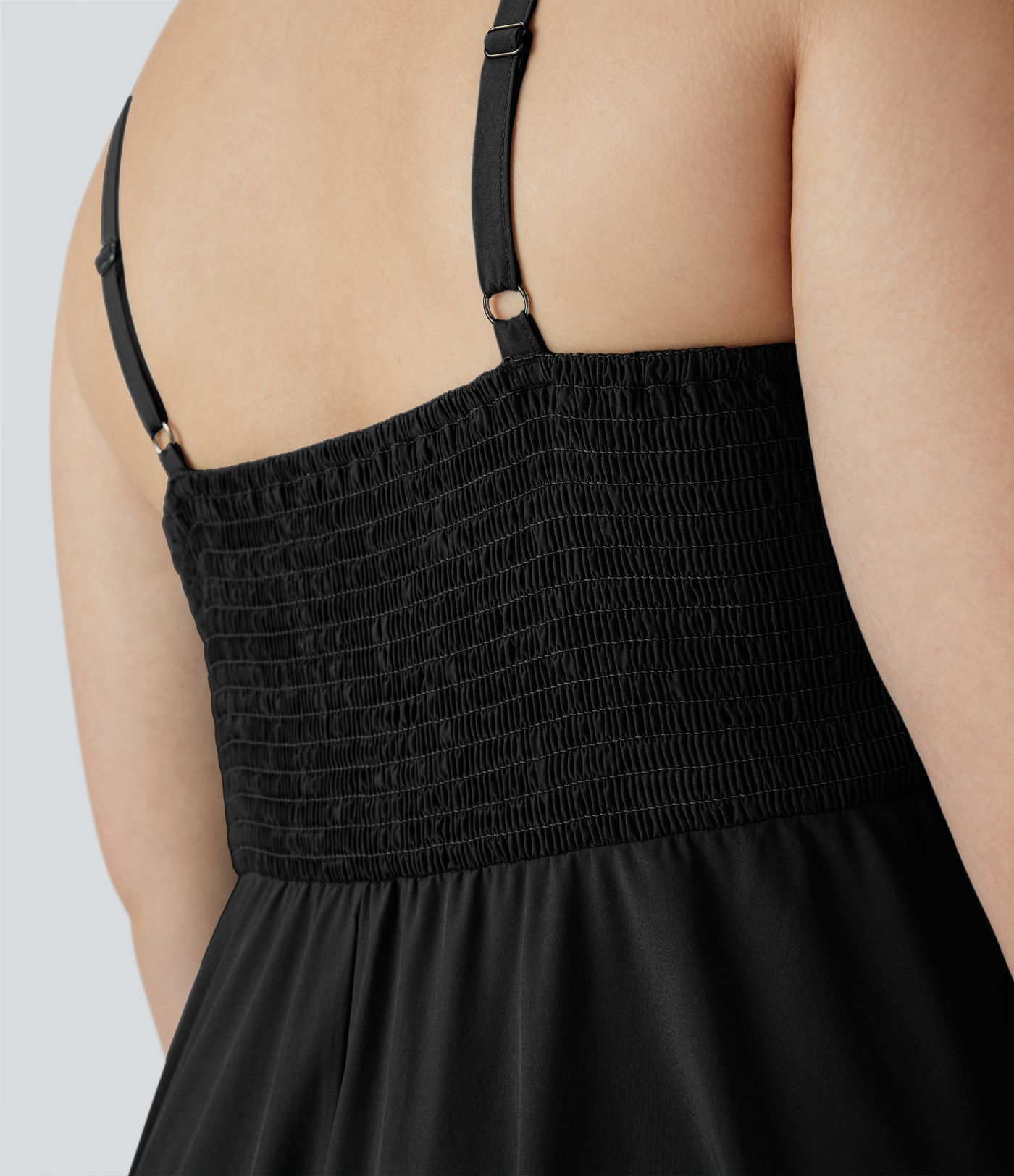 Breezeful™ Shirred High Low Flowy Quick Dry Maxi Slip Plus Size Dress