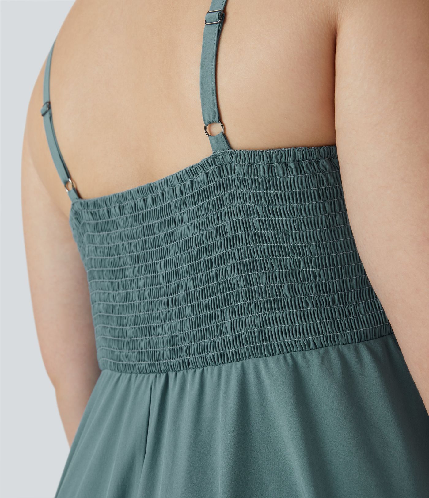 Breezeful™ robe slip maxi froncée à ourlet asymétrique, aérienne et à séchage rapide, grande taille