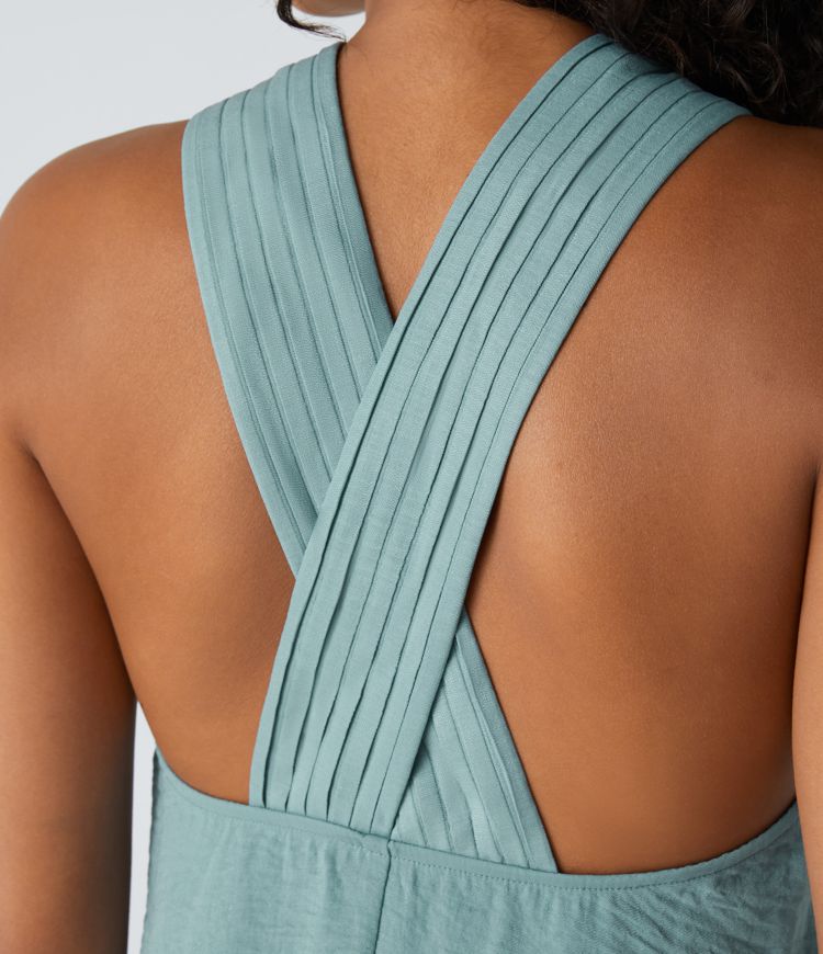 Pocket Flowy Maxi Linen-Feel Dress