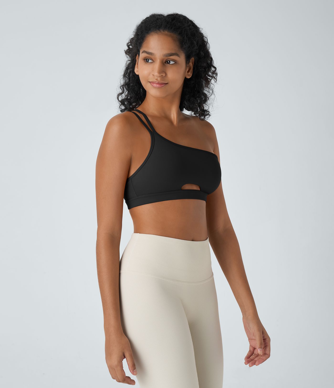 Softlyzero™ Rückenfreier Yoga-Sport-BH mit leichter Stützfunktion und One-Shoulder-Cut-Out-Design