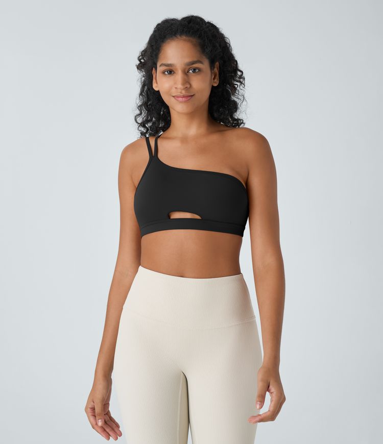 Softlyzero™ Rückenfreier Yoga-Sport-BH mit leichter Stützfunktion und One-Shoulder-Cut-Out-Design