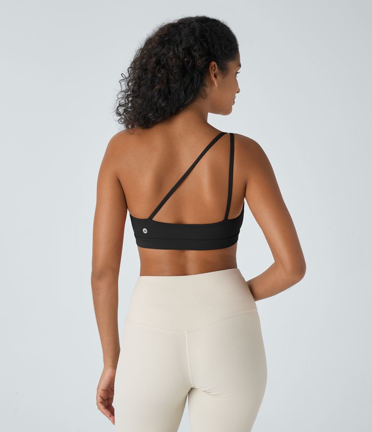 Softlyzero™ Rückenfreier Yoga-Sport-BH mit leichter Stützfunktion und One-Shoulder-Cut-Out-Design