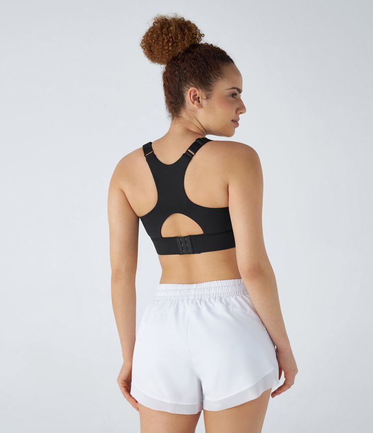 SpeedWave™ Soutien-gorge De Sport à Maintien Elevé Avec Fermeture Eclair Et Dos Nageur Avec Boucle Réglable Et Séchage Rapide