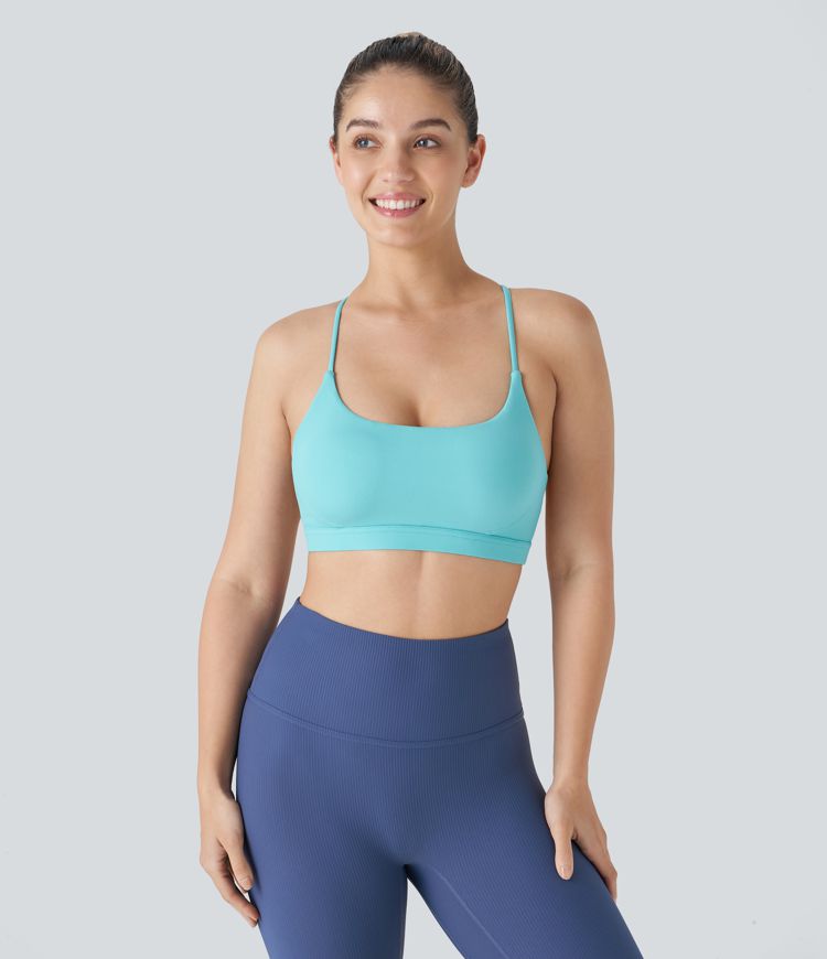 SoftlyZero™ Low Support Cut Out Yoga Sports Bra-UPF50+