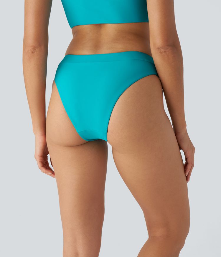 Traje baño parte inferior bikini retorcida V tiro medio