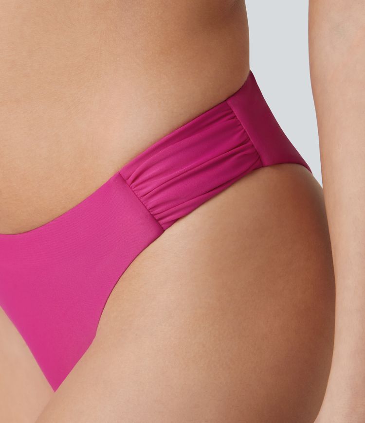 Low Rise Ruched Bikini Bottom Swimsuit
