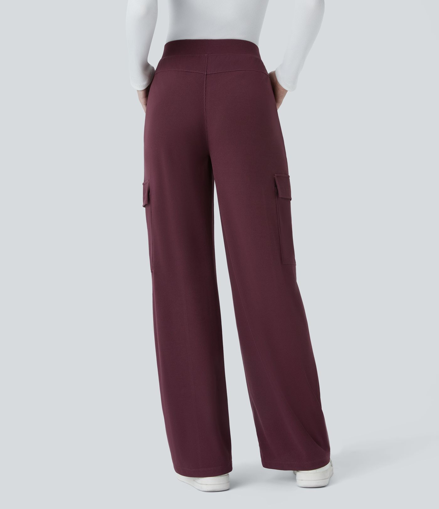 Pantalón Halara Flex™ oficina gofre pierna recta múltiple bolsillo tiro alto