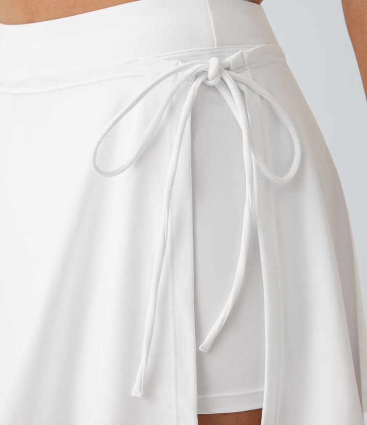 Everyday Softlyzero™ Airy Mid Rise Tie Side A Line 2-in-1 Side Pocket Mini  Tennis Skirt-UPF50+