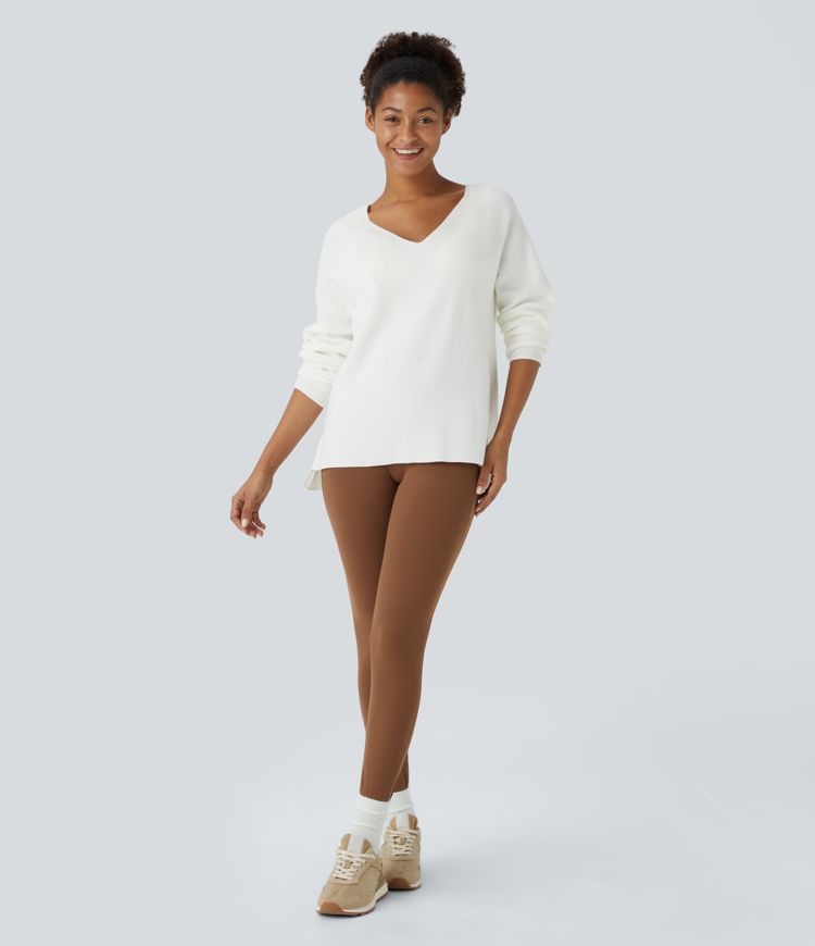 V Neck Long Sleeve Casual Sweater