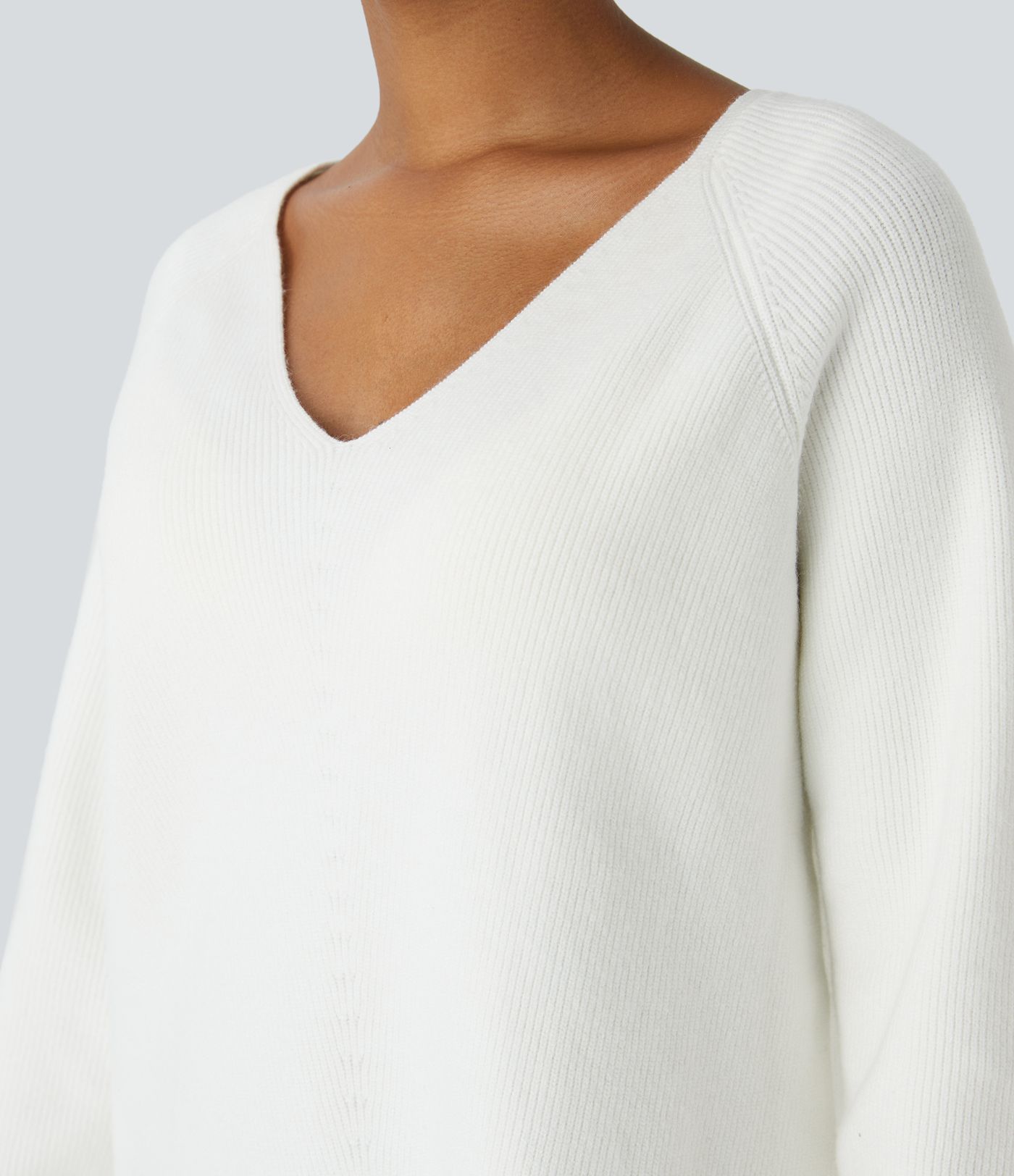 V-neck Long Sleeve Split Casual Sweater