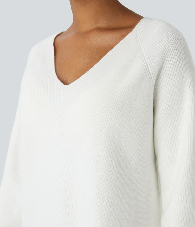 V Neck Long Sleeve Casual Sweater