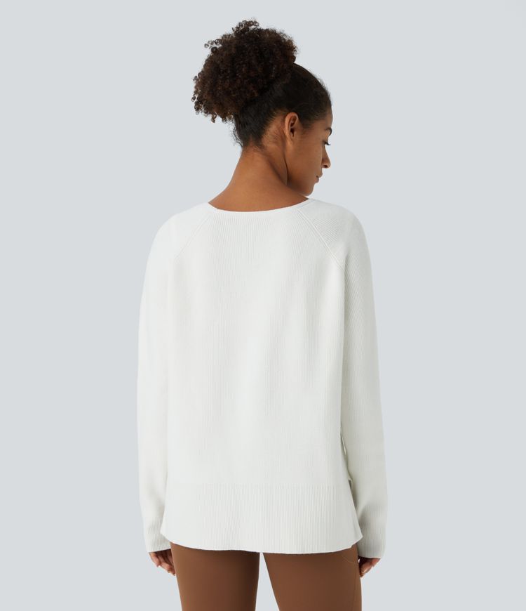 V Neck Long Sleeve Casual Sweater